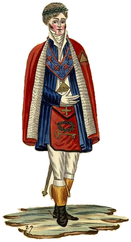 Le Grand Commandeur du Temple revêtu des décors du grade, manuscrit Quesada