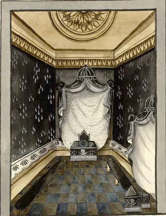 Tableau de la loge du Maître Secret, manuscrit Quesada, planche VII