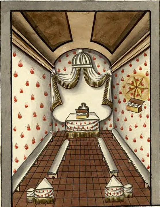 Tableau de la loge du Grand Maître Architecte, manuscrit Quesada, planche XXV
