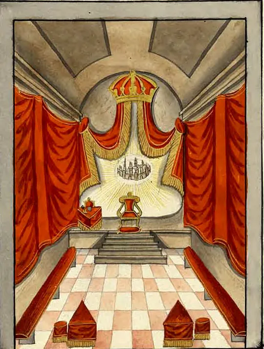 Tableau de la loge du Prince de Jérusalem, manuscrit Quesada, planche XXXV