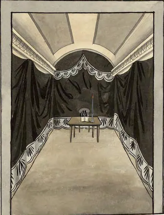 Tableau de la loge du Chevalier Rose-Croix, manuscrit Quesada, planche XXXIX