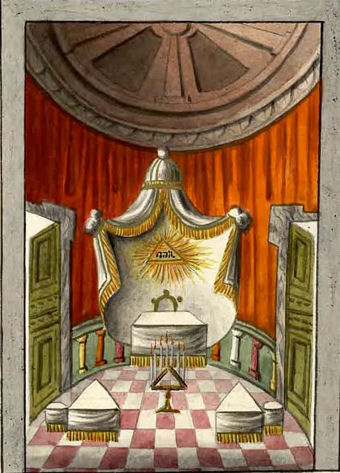 Tableau de la loge du Chef du Tabernacle, manuscrit Quesada, planche LIII